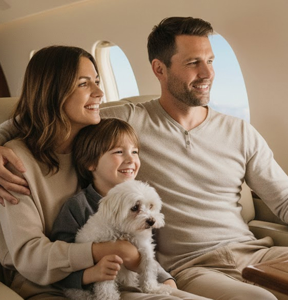Family traveling together with Capstone Jet Charter
